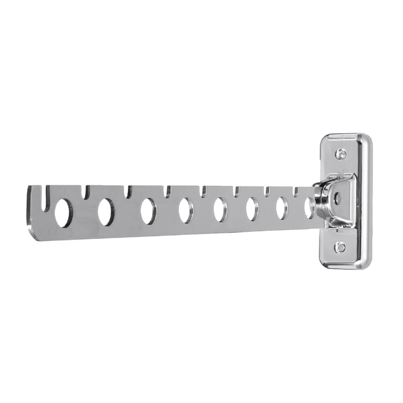 8 Holes Stainless Steel Folding Circle Cloth Drying Rack Wall Mounted Hanger Clothes Airers