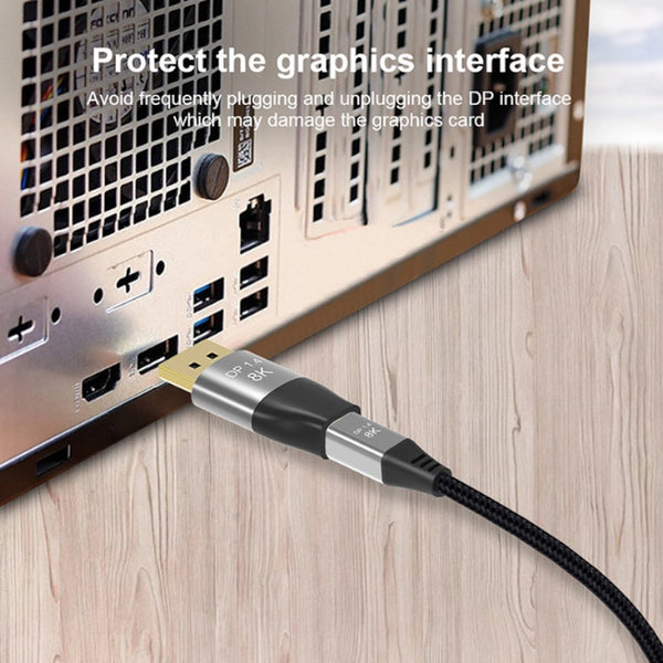 8K 60Hz Mini Dp To Adapter 4K 144Hz Bi Directional Displayport Male Female Converter For Computer Pc Moni Monitor/Av Cables & Adapters