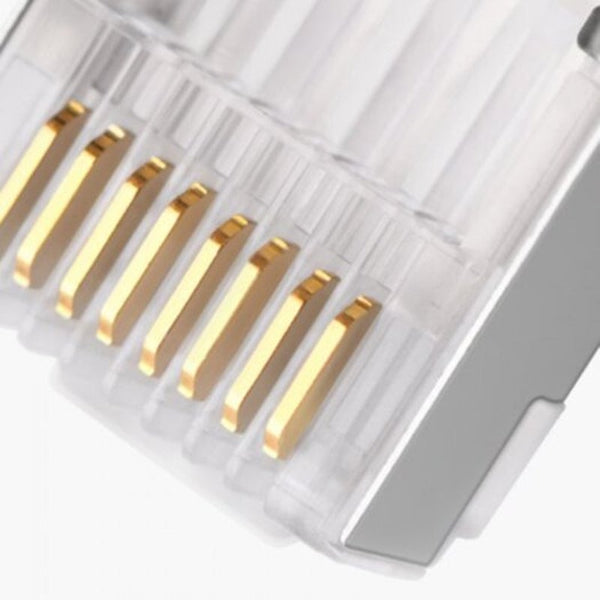 8P8c Modular Ethernet Cable Head Plug Gold Plated Cat 6 Crimp Network Rj45 Connector Cat6 10Pcs Silver Plugs Jacks & Wall Plates