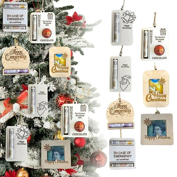 8Pcs Christmas Money Holders Hanging Ornaments Cash Pendants For Tree Door Decor