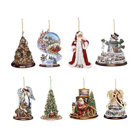 8Pcs Christmas Tree Hanging Ornaments With String For Decoration