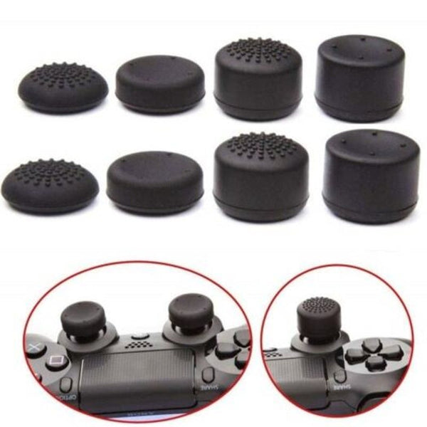 8Pcs Controller Joystick Thumb Stick Grip Cap Cover For Ps4 / Ps3 Xbox One Black Controllers & Attachments