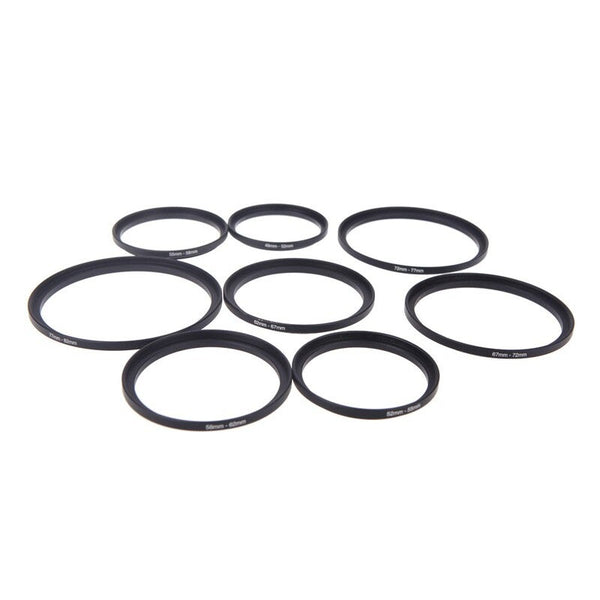 8Pcs Filter Lens Camera Step Up Rings Adapter 49 52 55 58 62 67 72 77 82Mm Cables & Adapters