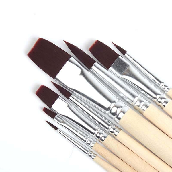 8Pcs Pebeo Watercolor Paint Brush Bristle Hair Painting Drawing Oil Artists Brushes