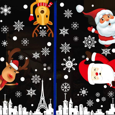 Decorative Stickers 8 Sheets Christmas Window Decorations