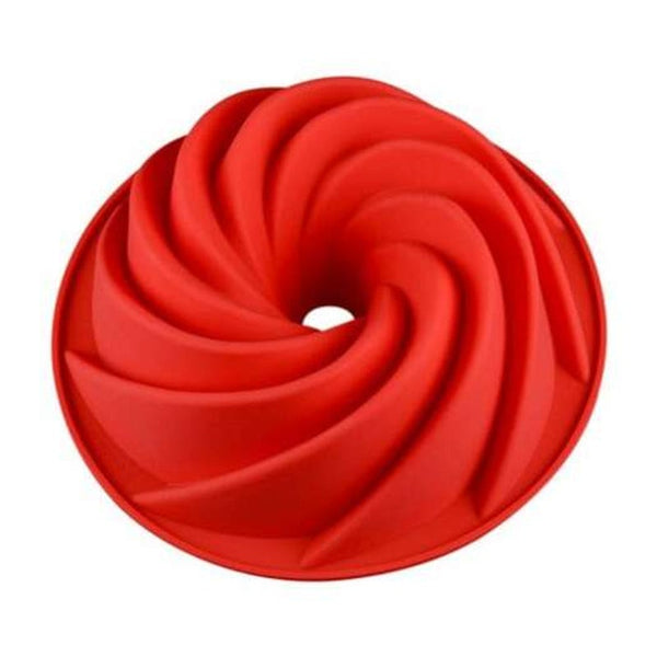 9 Inch Hollow Spiral Food Grade High Temperature Cake Mold Red Muffin Pans & Baking Moulds