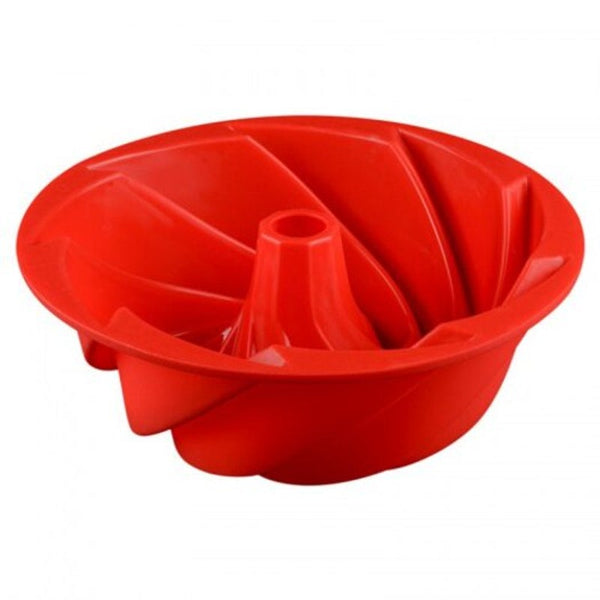 9 Inch Hollow Spiral Food Grade High Temperature Cake Mold Red Muffin Pans & Baking Moulds
