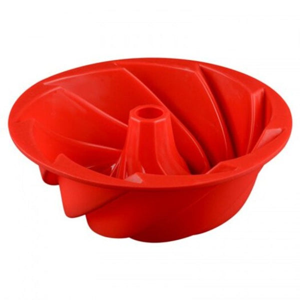 9 Inch Hollow Spiral Food Grade Fda High Temperature Cake Mold Red