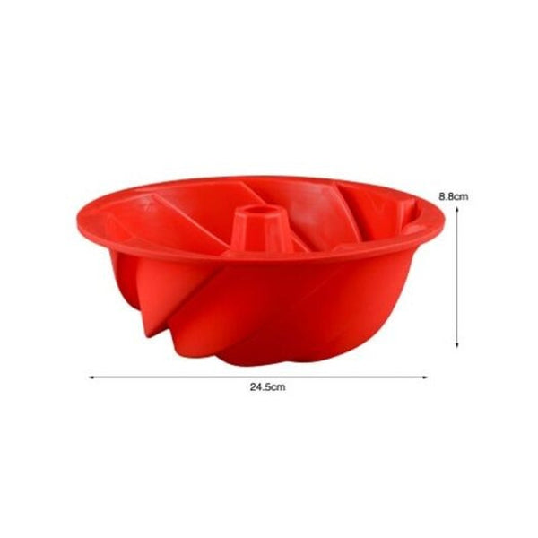 9 Inch Hollow Spiral Food Grade High Temperature Cake Mold Red Muffin Pans & Baking Moulds