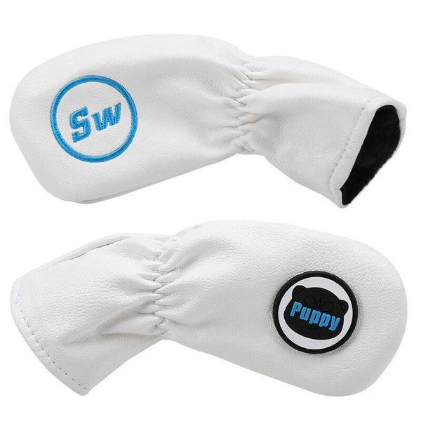 9Pcs Golf Iron Head Covers Set Waterproof Soft Pu Leather Putter White Club Head Covers