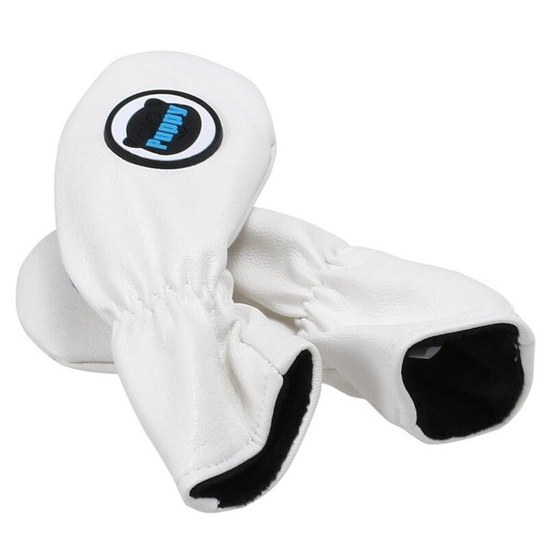 9Pcs Golf Iron Head Covers Set Waterproof Soft Pu Leather Putter White Club Head Covers