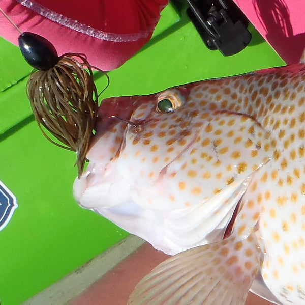 Vike 1/2 Oz Skirted Jig Head Lure Green Pumpkin Baits & Lures