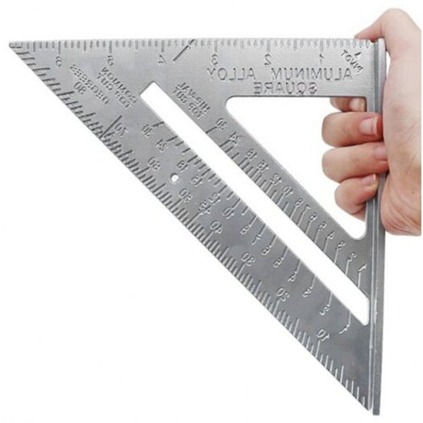 90 Degree / 45 Aluminum Alloy Measuring Triangle Ruler Platinum