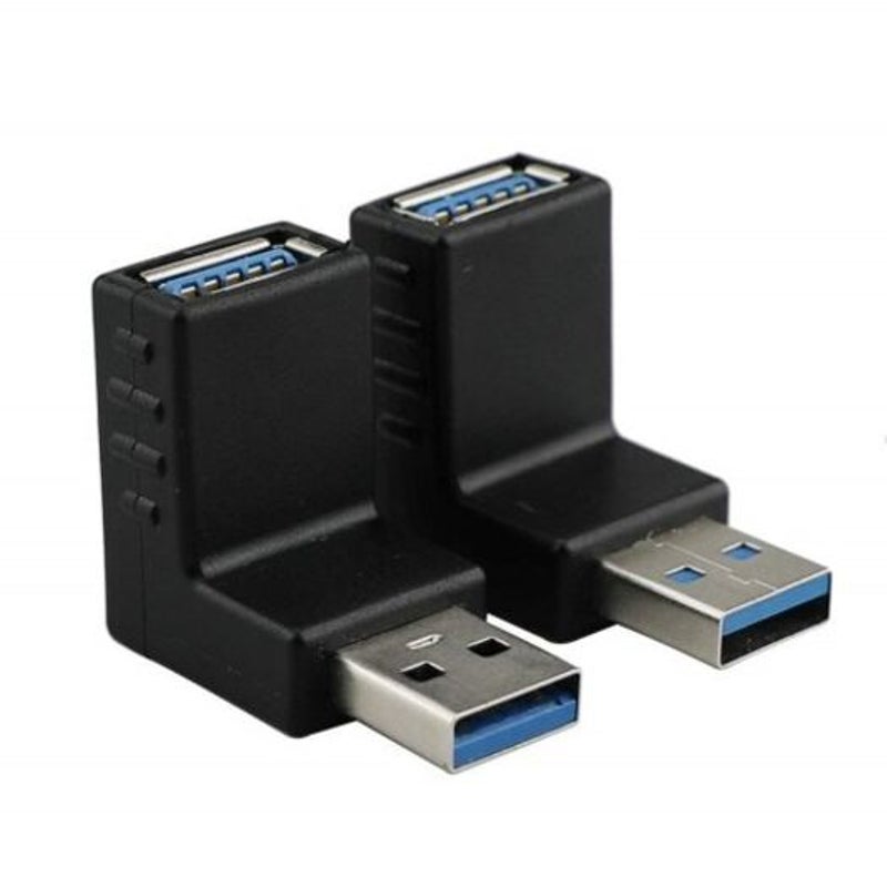 90 Degree Left Right Angled Usb 3.0 Male To Female Adapter Connector Black Cables & Adapters