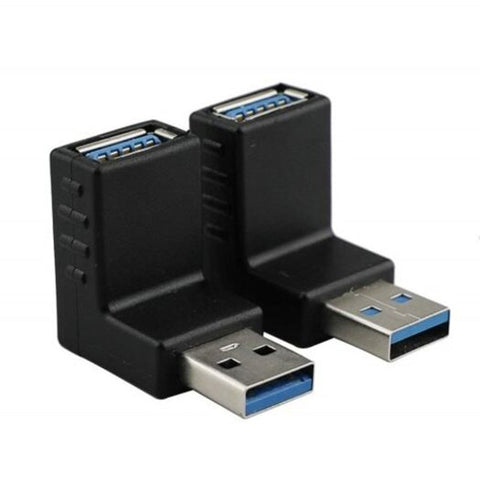 90 Degree Left Right Angled Usb 3.0 Male To Female Adapter Connector Black