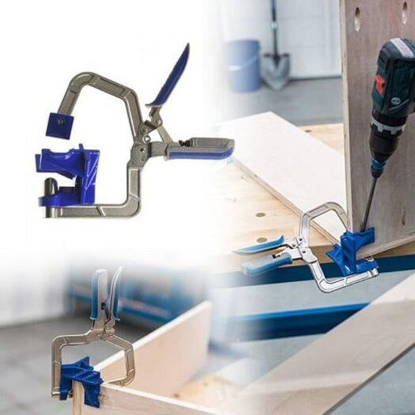 90 Degree Right Angle Woodworking Tool Holder Clamp Blue