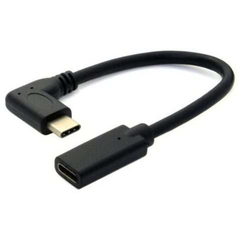 90 Degree Right Angled Usb Type C Extension Cable Male To Female Black