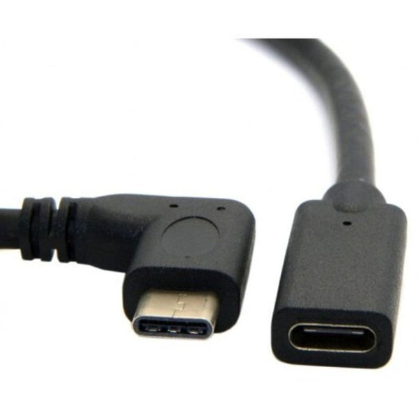 90 Degree Right Angled Usb Type C Extension Cable Male To Female Black Cables & Adapters