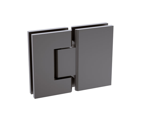 120X110cm Corner Frameless Shower Screen With Gunmetal Channel And Brass Hinges Square Double Pull Handle Shower Enclosures