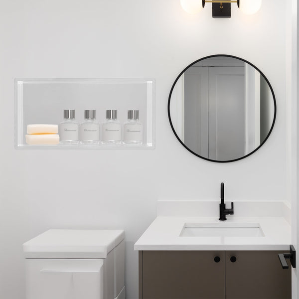 641 X 336 101Mm Shower Niche Single Shelf Organizer No Tile Needed In White Shelves