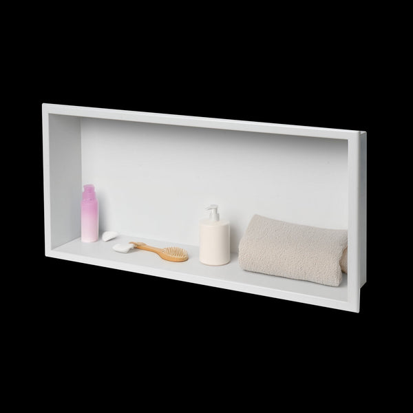 641 X 336 101Mm Shower Niche Single Shelf Organizer No Tile Needed In White Shelves
