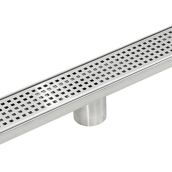 900Mm Bathroom Shower Stainless Steel Grate Drain W/Centre Outlet Floor Waste Square Pattern