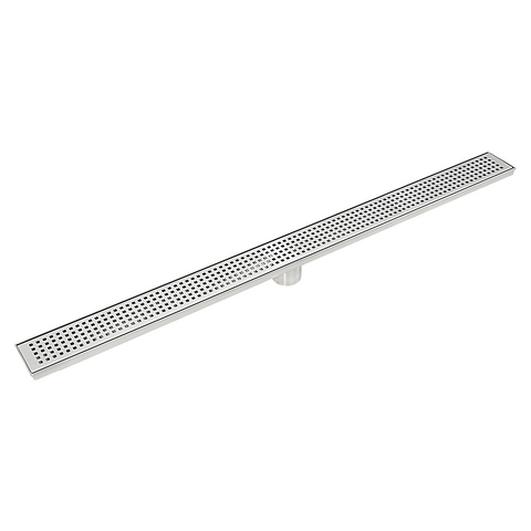900Mm Bathroom Shower Stainless Steel Grate Drain W/Centre Outlet Floor Waste Square Pattern