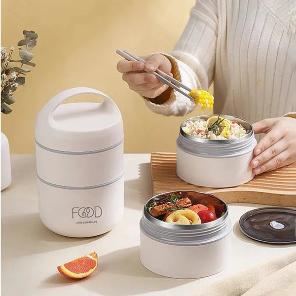 1240Ml/1590Ml Large Capacity Stainless Steel 304 Lunch Box Leak Proof Multi Layer Thermal Bento Adult Student Food Container Lunchboxes