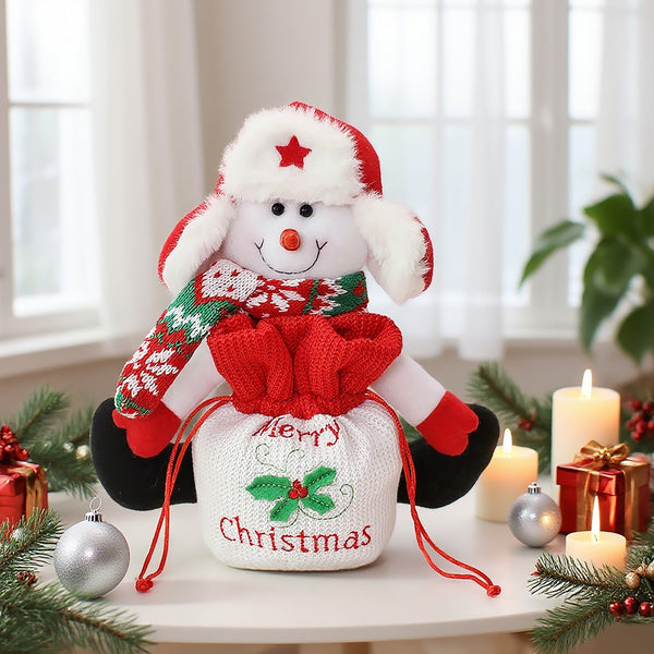 Knitted Doll Waist Belt With Drawstring Apple Pocket Gift Bags