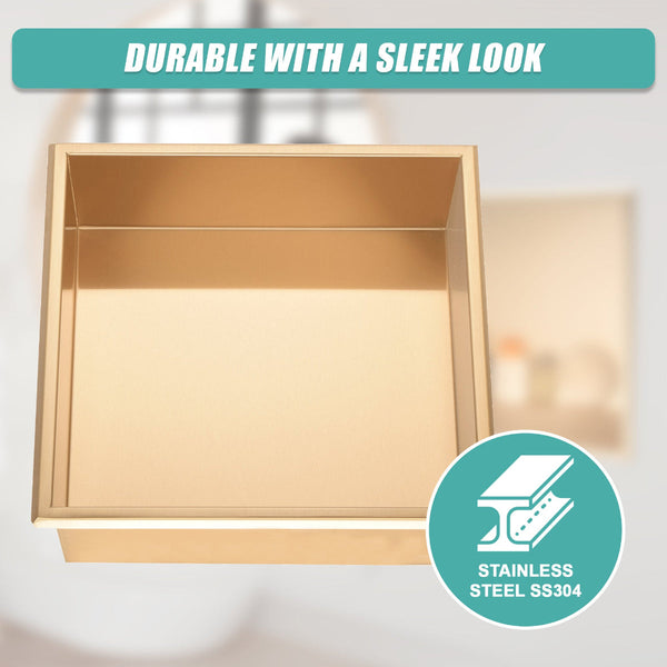 336 X 101Mm Shower Niche Single Shelf Organizer No Tile Needed In Gold Shower Shelves & Organisers