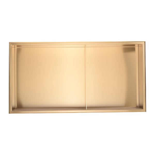 641 X 336 101Mm Shower Niche Double Shelf Organizer No Tile Needed In Gold Shower Shelves & Organisers