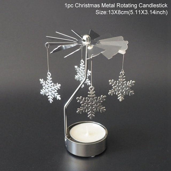 Rotating Metal Tealight Candle Holder Christmas Table Decor Candle Holders & Accessories