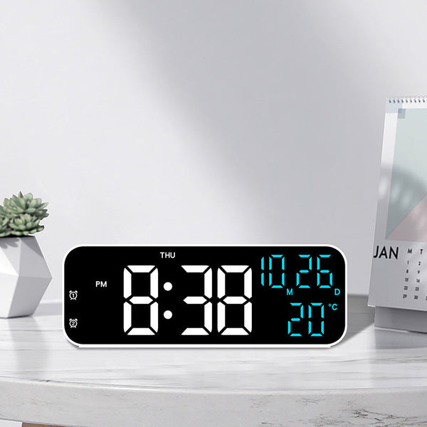 Digital Alarm Clock With Temp Date Week. Night Mode. Voice Controlled. 12/24H Led Alarm Clocks & Clock Radios