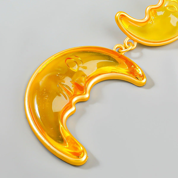 Veile Studios Alloy Resin Moon For Women Earrings