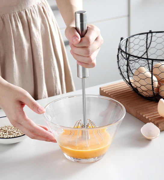 Stainless Steel Egg Beater Semi Automatic Hand Press Rotary Household Kitchen Manual Other Kitchen Gadgets