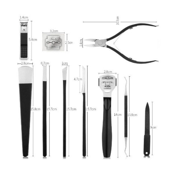 10 Pieces Makeup Navy Blue Premium Synthetic Hair Foundation Blending Brushes