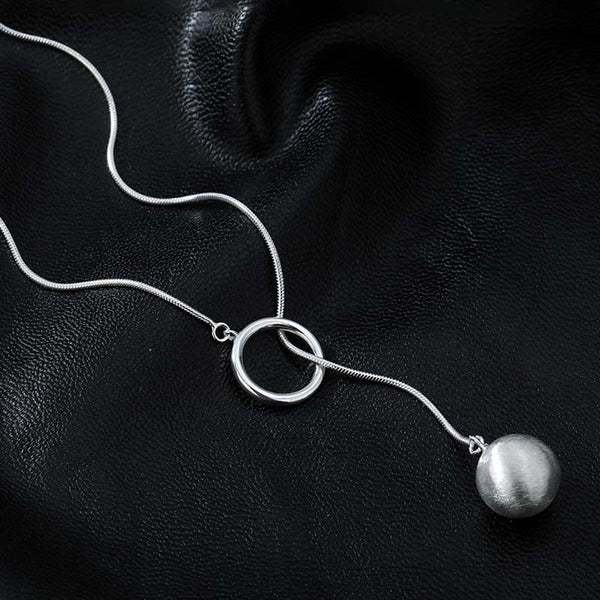 Ins Round Ball Ring Long Necklace Fashion Personality Sweater Chain For Women Necklaces & Pendants