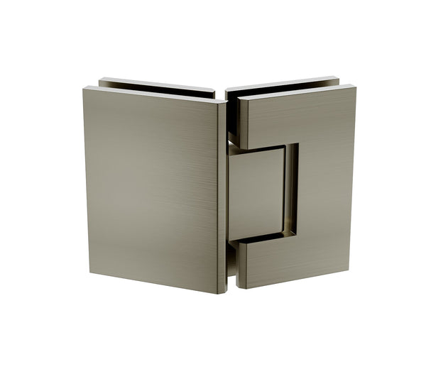 90Cm Frameless Diamond Shower Screen With Gunmetal Brackets And Ss Hinges Square Double Pull Handle Shower Enclosures
