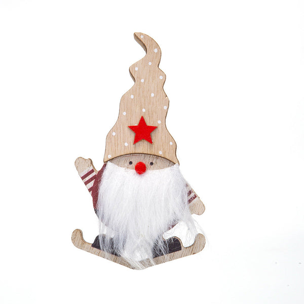 Christmas Decoration Cartoon Santa Sleigh Wooden Desk Ornament Gift Seasonal Decorations