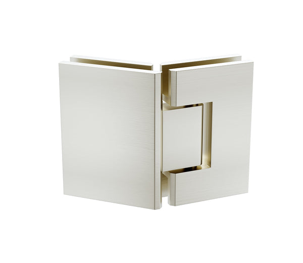 90Cm Frameless Diamond Shower Screen With Channels And Brass Hinges Nickel Shower Enclosures