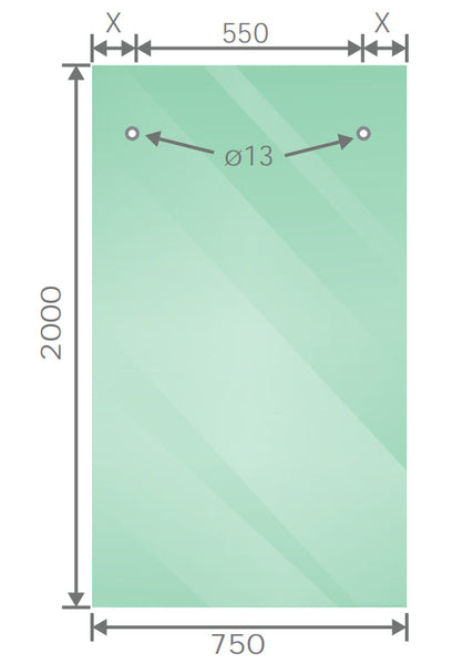 140Cm Frameless Glass Sliding Shower Door With Black Rail And Hardware Shower Doors