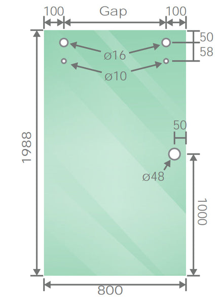160Cm Frameless Glass Sliding Shower Door With Black Rail And Hardware Shower Doors