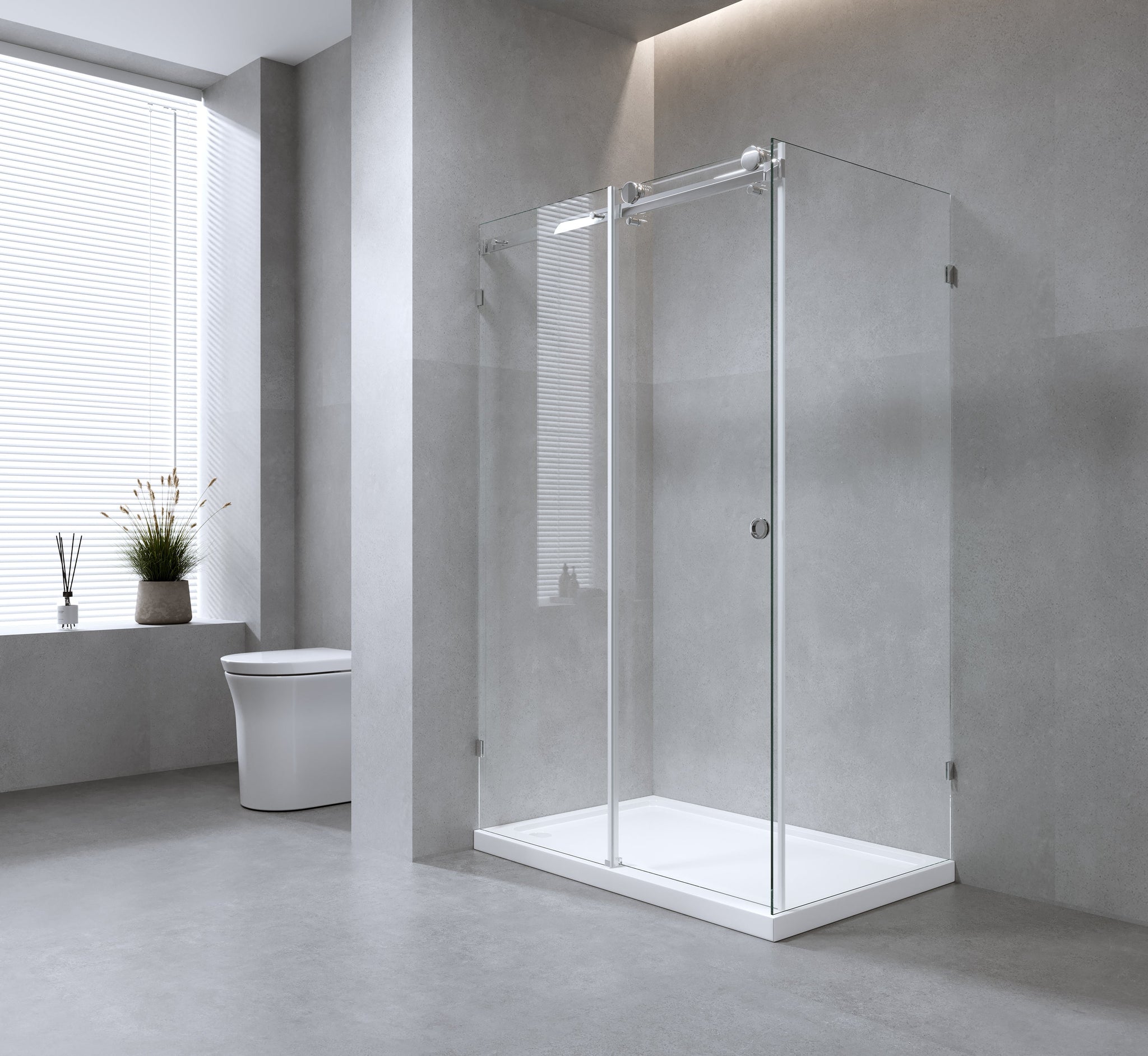 160X100cm Frameless Glass Sliding Corner Shower With Black Rail And Hardware Shower Doors