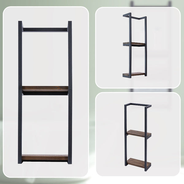 Stylish Bathroom Towel Storage Rack With Wooden Shelves Towel Racks