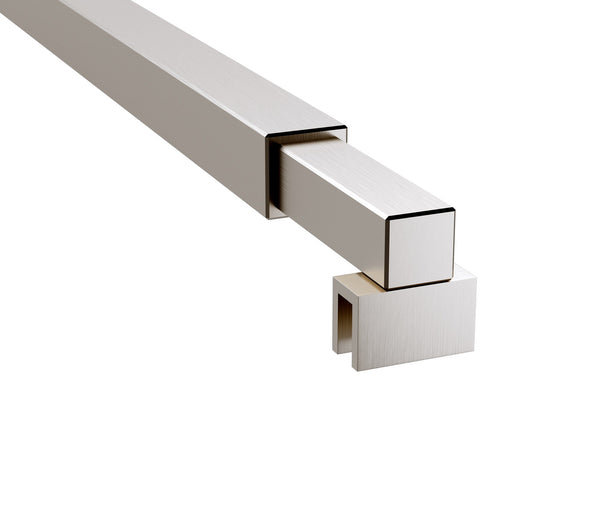 70Cm Reeded Glass Shower Screen With Nickel U Brackets & Square Pole Shower Enclosures