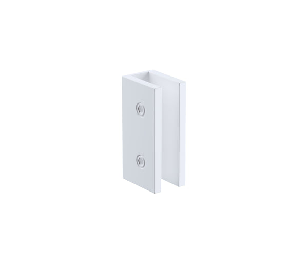 Della Francesca 80Cm Reeded Glass Shower Screen With White U Brackets & Square Pole Shower Enclosures