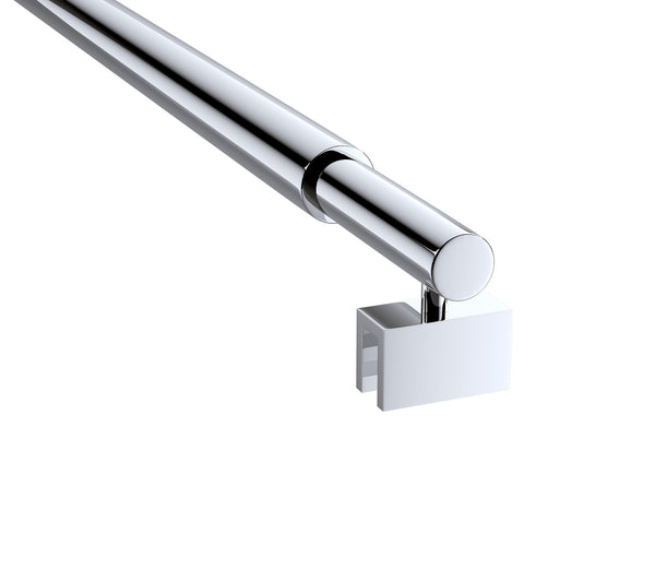 90Cm Reeded Glass Shower Screen With Chrome U Brackets & Round Pole Shower Enclosures