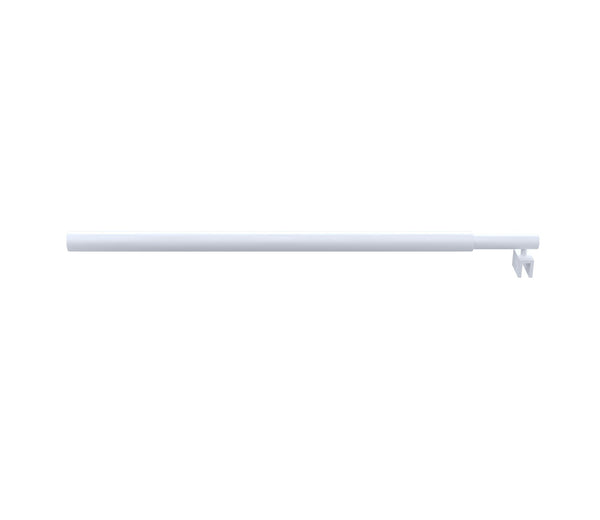 90Cm Reeded Glass Shower Screen With White F Brackets & Round Pole Shower Enclosures