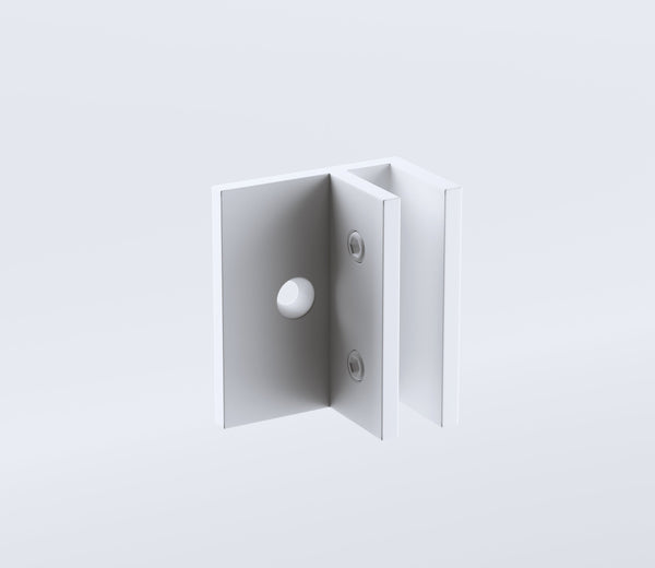90Cm Reeded Glass Shower Screen With White F Brackets & Round Pole Shower Enclosures