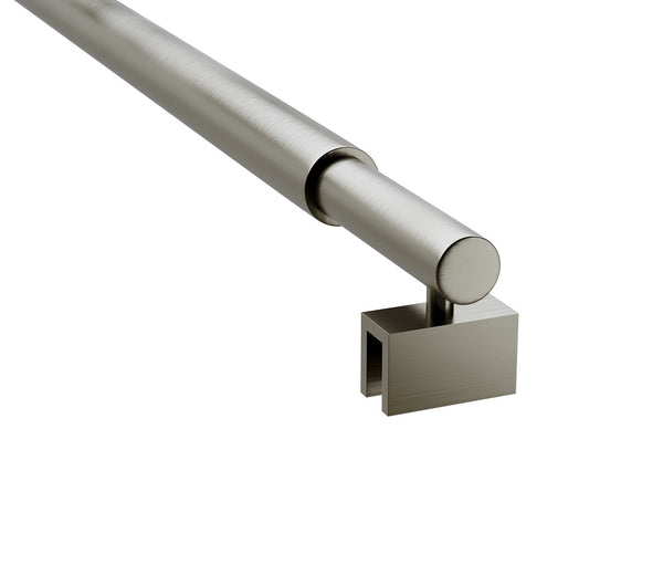 100Cm Reeded Glass Shower Screen With Gunmetal F Brackets & Round Pole Shower Enclosures